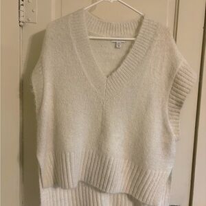 Topshop Cream V-Neck Sweater Vest